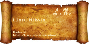 Liszy Nikola névjegykártya
